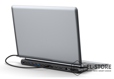 DIGITUS Stacja dokująca USB-C 12 portowa, max. 8K/30Hz z HDR, HDMI, DP, max. 3 monitory (MST), USB-C 3.2 Gen2, Gigabit Ethernet, SD/Micr