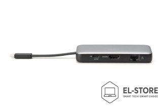 DIGITUS Stacja dokująca podróżna USB Typ C 7-portów HDMI 4K/60Hz PD 3.0