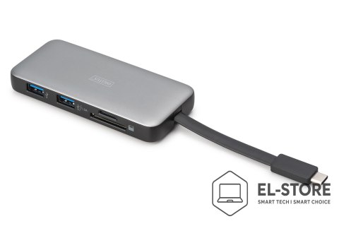 DIGITUS Stacja dokująca podróżna USB Typ C 7-portów HDMI 4K/60Hz PD 3.0