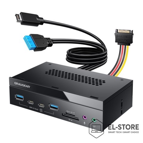 GRAUGEAR GRAUGEAR Panel frontowy 4-Fach + czytnik kart USB, SD, Micro