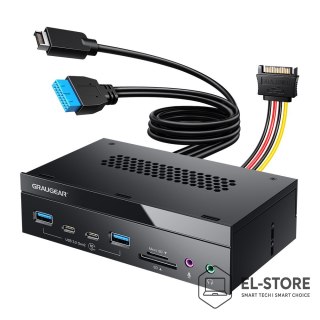 GRAUGEAR GRAUGEAR Panel frontowy 4-Fach + czytnik kart USB, SD, Micro