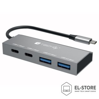 Hewlett-Packard Techly IUSB32C-HUB4AC2 stacja dokująca Przewodowa USB 3.2 Gen 1 (3.1 Gen 1) Type-C Srebrny