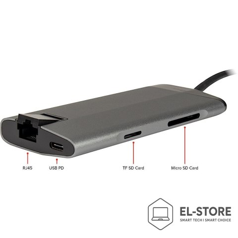 Inter-Tech Inter-Tech GDC-802 Przewodowa USB 3.2 Gen 1 (3.1 Gen 1) Type-C Szary