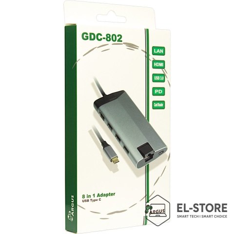 Inter-Tech Inter-Tech GDC-802 Przewodowa USB 3.2 Gen 1 (3.1 Gen 1) Type-C Szary