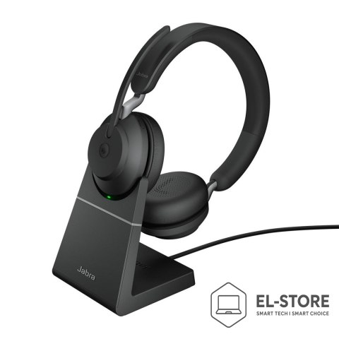 Jabra Jabra Evolve2 65 Zestaw słuchawkowy Bezprzewodowy Opaska na głowę Biuro/centrum telefoniczne USB Type-C Bluetooth Podstawka do ł