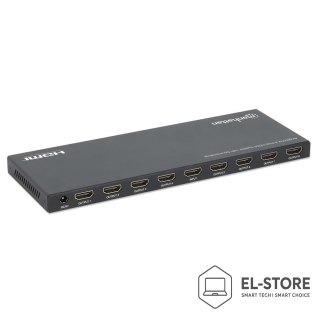 Manhattan MANHATTAN 4K60Hz 8-portowy rozdzielacz HDMI ze skalowaniem w dół