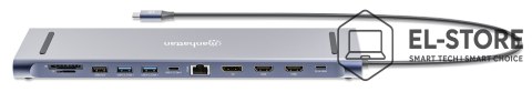 Manhattan MANHATTAN Stacja dokująca 12-w-1 4K 1xHDMI 2xDP 3xUSB-A