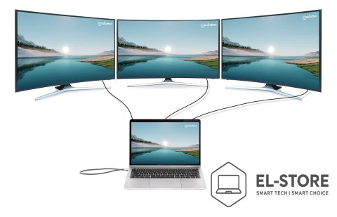 Manhattan MANHATTAN Stacja dokująca 12-w-1 4K 1xHDMI 2xDP 3xUSB-A