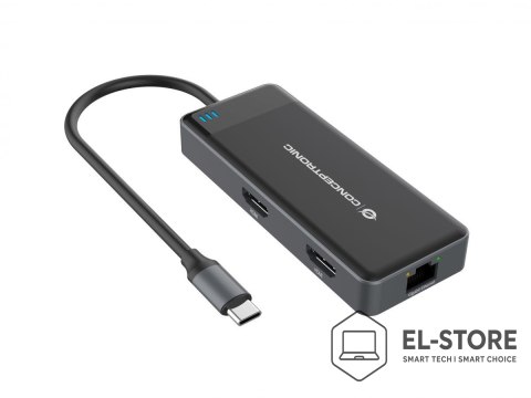No name Conceptronic DONN14G stacja dokująca Przewodowa USB 3.2 Gen 1 (3.1 Gen 1) Type-C Szary