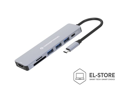 No name Conceptronic DONN19G stacja dokująca Przewodowa USB 3.2 Gen 1 (3.1 Gen 1) Type-C Szary