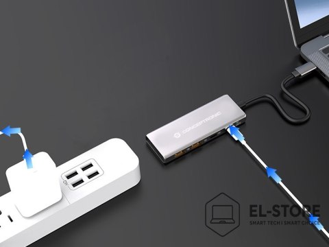 No name Conceptronic HUBBIES15G huby i koncentratory USB 3.2 Gen 2 (3.1 Gen 2) Type-C 10000 Mbit/s Szary
