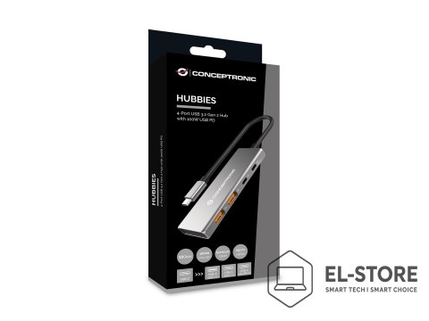 No name Conceptronic HUBBIES15G huby i koncentratory USB 3.2 Gen 2 (3.1 Gen 2) Type-C 10000 Mbit/s Szary