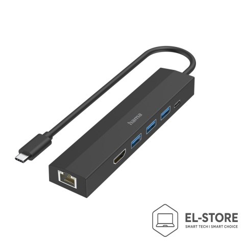 No name Hama 00200144 huby i koncentratory USB 3.2 Gen 1 (3.1 Gen 1) Type-C 5000 Mbit/s Czarny