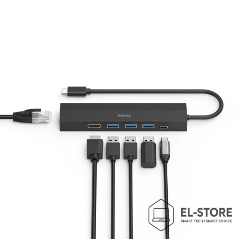 No name Hama 00200144 huby i koncentratory USB 3.2 Gen 1 (3.1 Gen 1) Type-C 5000 Mbit/s Czarny