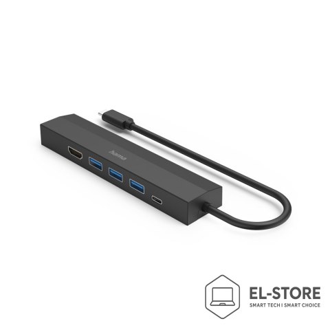 No name Hama 00200144 huby i koncentratory USB 3.2 Gen 1 (3.1 Gen 1) Type-C 5000 Mbit/s Czarny