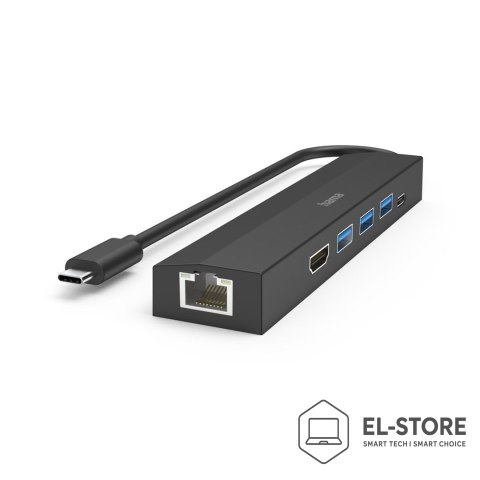 No name Hama 00200144 huby i koncentratory USB 3.2 Gen 1 (3.1 Gen 1) Type-C 5000 Mbit/s Czarny