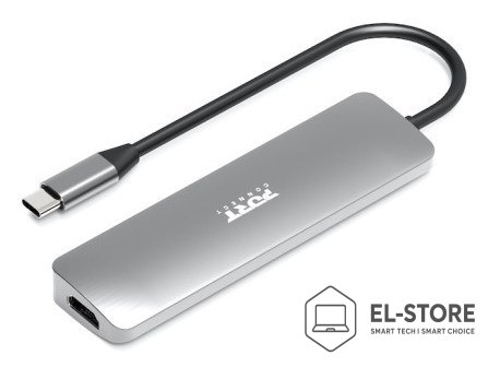 No name Port Designs 900162 huby i koncentratory USB Type-C Srebrny