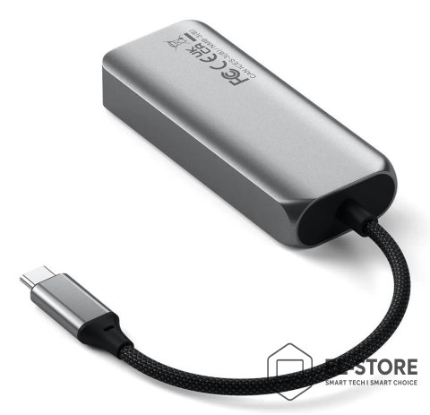 No name Satechi 4-In-1 USB-C Hub - hub do urządzeń mobilnych USB-C (3x USB-C 3.2 gen2 10Gbps, 2.5 Gigabit Ethernet) (space gray)