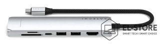 No name Satechi USB-C 7-w-1 Slim Multi Port Adapter Ethernet Srebrny