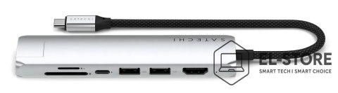 No name Satechi USB-C 7-w-1 Slim Multi Port Adapter Ethernet Srebrny