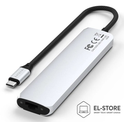 No name Satechi USB-C 7-w-1 Slim Multi Port Adapter Ethernet Srebrny