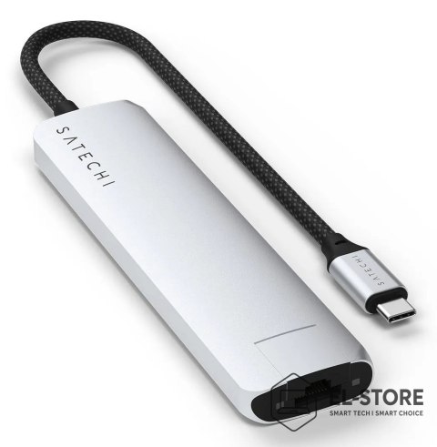No name Satechi USB-C 7-w-1 Slim Multi Port Adapter Ethernet Srebrny
