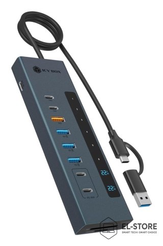 RAIDSONIC Hub 11-w-1 Hub IcyBox USB 3.2 z Type-C i czytnikiem kart