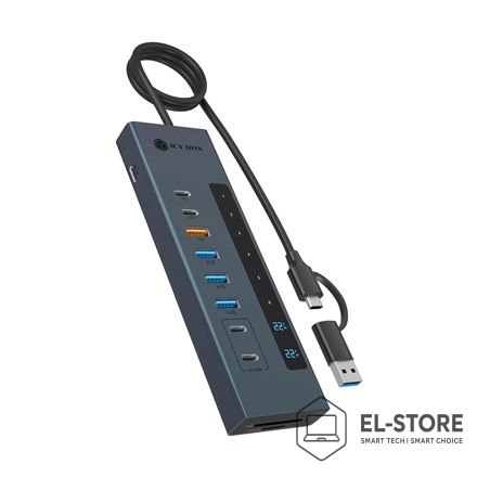 RAIDSONIC Hub 11-w-1 Hub IcyBox USB 3.2 z Type-C i czytnikiem kart