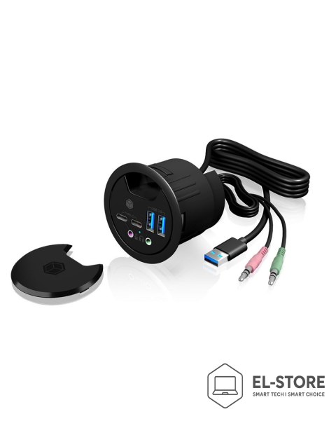 RAIDSONIC ICY BOX IB-HUB1403B gniazdko elektryczne Antracyt