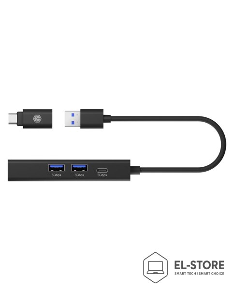 RAIDSONIC ICY BOX IB-HUB1439-LAN Przewodowa USB 3.2 Gen 1 (3.1 Gen 1) Type-A Czarny
