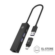 RAIDSONIC ICY BOX IB-HUB1439-LAN Przewodowa USB 3.2 Gen 1 (3.1 Gen 1) Type-A Czarny