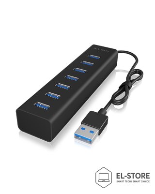 RAIDSONIC ICY BOX IB-HUB1700-U3 USB 3.2 Gen 1 (3.1 Gen 1) Type-A 5000 Mbit/s Czarny