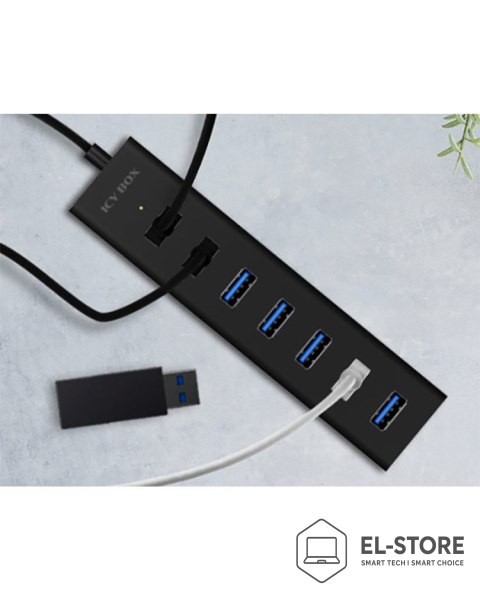RAIDSONIC ICY BOX IB-HUB1700-U3 USB 3.2 Gen 1 (3.1 Gen 1) Type-A 5000 Mbit/s Czarny