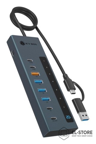 RAIDSONIC ICY BOX IB-HUB1743-CPD USB 3.2 Gen 2 (3.1 Gen 2) Type-A + Type-C 10000 Mbit/s Niebieski