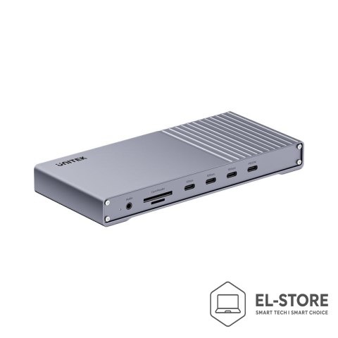 UNITEK UNITEK D1117AGY01-EU stacja dokująca Przewodowy i Bezprzewodowy USB4 Szary