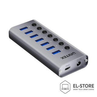 UNITEK UNITEK HUB USB-A 3.0 7W1, 5GBPS Z PRZEŁĄCZNIKIEM