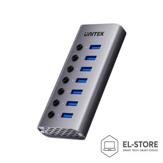UNITEK UNITEK HUB USB-A 3.0 7W1, 5GBPS Z PRZEŁĄCZNIKIEM