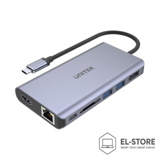 UNITEK UNITEK HUB USB-C 2X USB 3.1, HDMI, DP, RJ45, SD