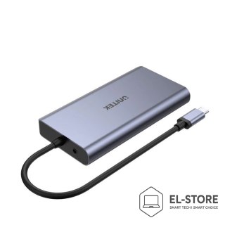 UNITEK UNITEK HUB USB-C 8W1 USB-C 3.1, PD 100W, D1019B