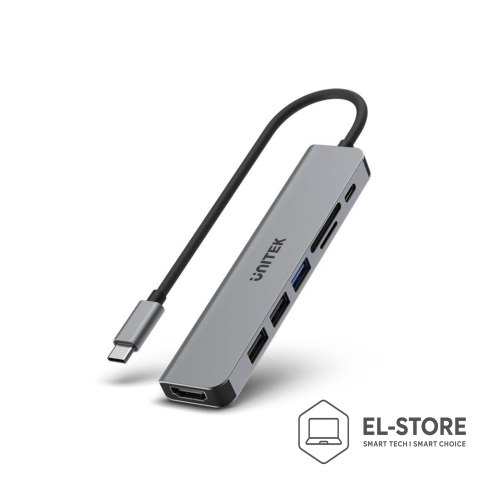 UNITEK UNITEK HUB USB-C H1118A; USB-A x3, USB-C, HDMI, SD, microSD
