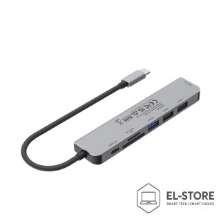 UNITEK UNITEK HUB USB-C H1118A; USB-A x3, USB-C, HDMI, SD, microSD