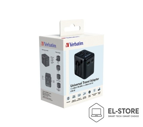 Verbatim Verbatim 49544 adapter wtyczek zasilających Uniwersalne Czarny