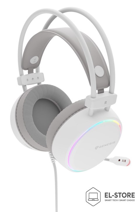 GENESIS Słuchawki/zestaw słuchawkowy GENESIS NSG-2308 Przewodowa Opaska na głowę Gaming USB Typu-A Biały
