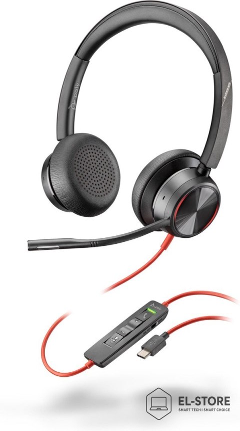 Hewlett-Packard Przewodowe słuchawki HP Poly Blackwire 8225 USB-C/A