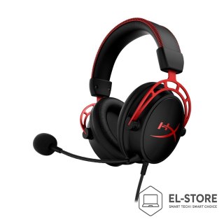 Hewlett-Packard Zestaw słuchawkowy do gier HyperX Cloud Alpha czarno-czerwony, Przewodowy, 13 - 27000 Hz, Gaming, 298 g, Czerwony