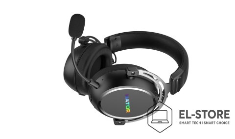 No name HATOR Hypergang 3 Wireless Zestaw słuchawkowy Bezprzewodowy Opaska na głowę Gaming USB Type-C / USB Type-A Bluetooth Czarny
