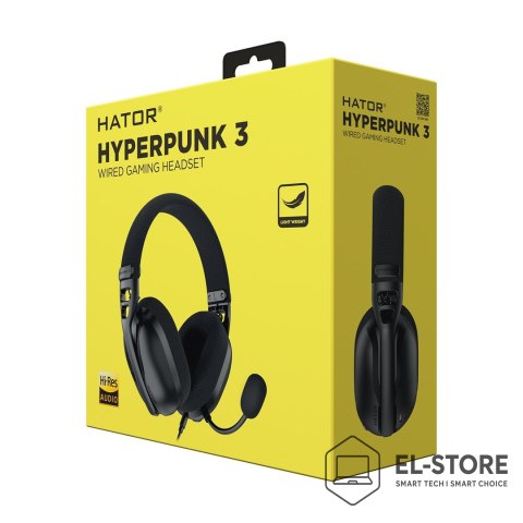 No name HATOR Hyperpunk 3 Zestaw słuchawkowy Przewodowa Douszny Gaming Czarny