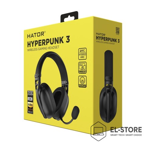 No name Słuchawki dla graczy Hator Hyperpunk 3 Wireless bezprzewodowe czarne