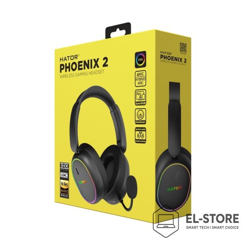 No name Słuchawki dla graczy Hator Phoenix 2 Wireless bezprzewodowe czarne