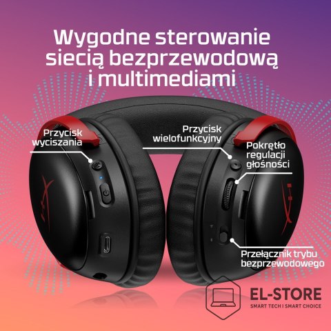 No name Słuchawki gamingowe HyperX Cloud III Wireless A59YZAA Czarne
